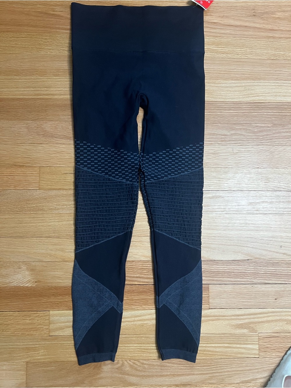Spanx Navy Textured Performance Leggings